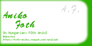 aniko foth business card